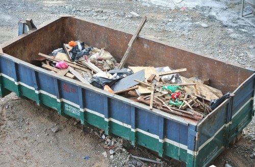 Furniture being cleared out from a living room in Lambeth