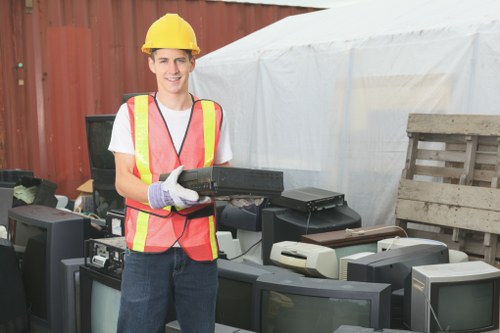 Professional home clearance team at work